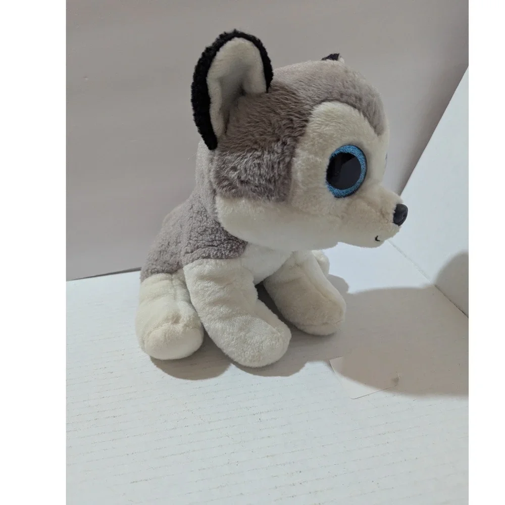 Ty Classic Buff‎ the Husky Grey White Plush Blue Glitter Eyes 9 inch 2017